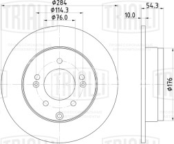 Диск тормозной задний для автомобилей Hyundai Sonata (05-) / Grandeur (06-) / Kia Optima (12-) d=284