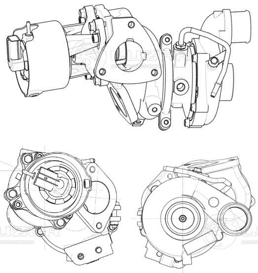Турбокомпрессор для а/м Land Rover Discovery (09-) 3.0D [306DT] (тип GT1444Z) (правый)