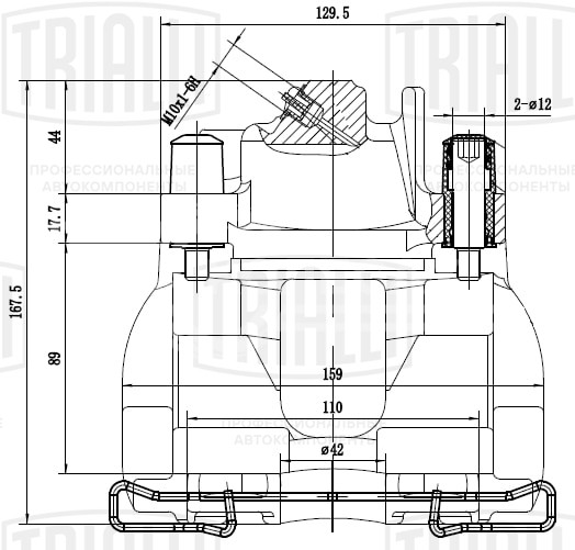 Суппорт тормозной для автомобилей Volvo S60 (00-) передний левый d=60мм
