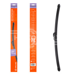 Щетка стеклоочистителя 530мм (21&quot;) бескаркасная, 1 адаптер (Hook 9x3, 9x4 mm - Крючок 9x3, 9x4 мм)