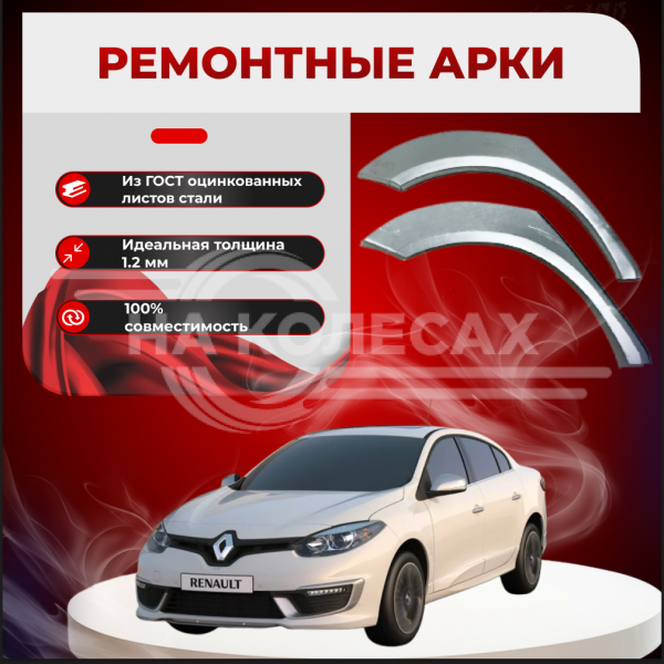 Ремонтные задние арки Renault Fluence 2