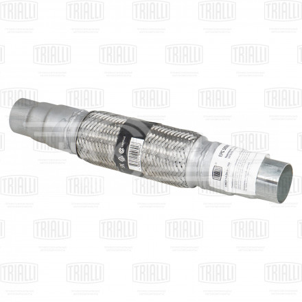 Переходник ступенчатый 50/55/60 L=400 с виброкомпенсатором 50х200 (нержавеющая алюминизированная сталь)