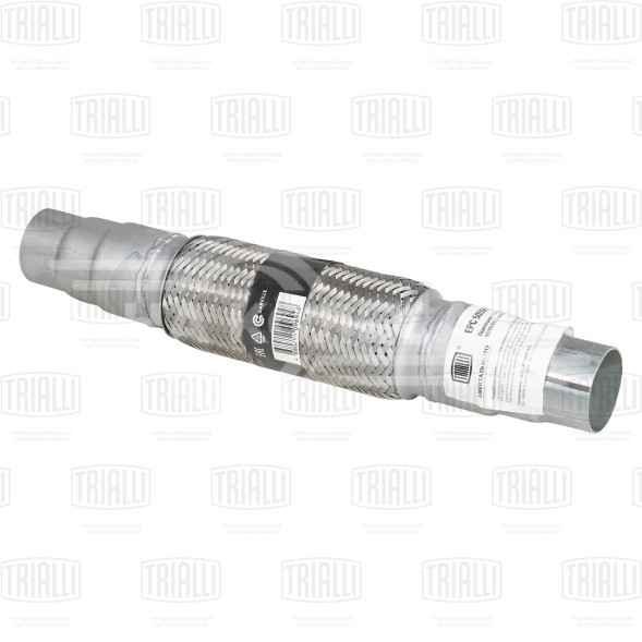 Переходник ступенчатый 50/55/60 L=400 с виброкомпенсатором 50х200 (нержавеющая алюминизированная сталь)