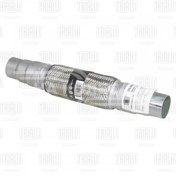 Переходник ступенчатый 50/55/60 L=400 с виброкомпенсатором 50х200 (нержавеющая алюминизированная сталь)