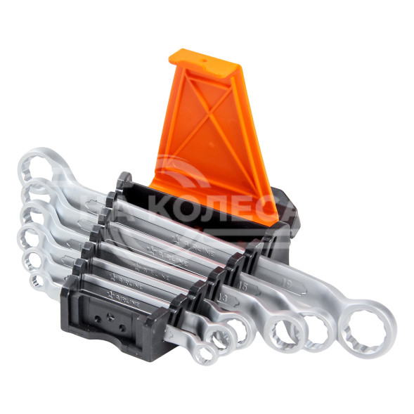 Набор ключей накидных с изгибом 6 предм. (6*7,8*9,10*11,12*13,14*15,17*19мм) пласт. держат. PRO