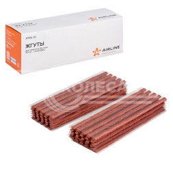 Жгуты для ремонта б/к шин, 6*200мм, 60 шт, коричневые, ПВХ подложка, в коробке