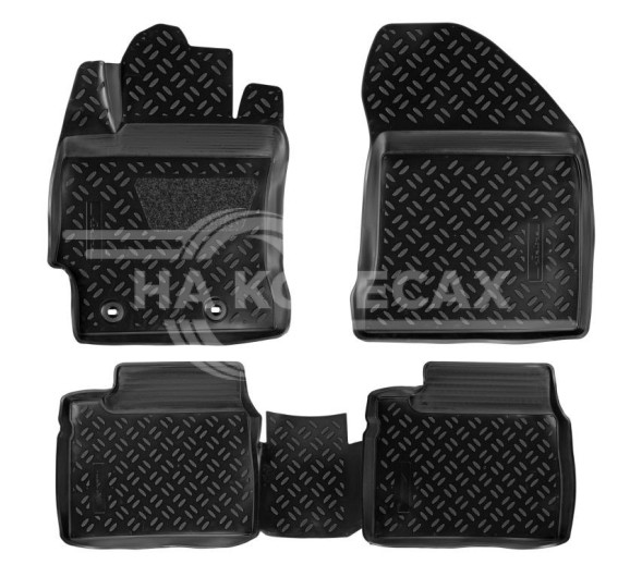 Ковры для Toyota Corolla (12-), 4 шт., (крепеж), выс. борт, 3D с подпятником, ТЭП, черн.