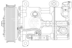 Компрессор кондиционера для автомобилей C4 (04-)/308 (07-) (тип Sanden)