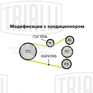 Ролик привод. ремня для автомобилей Skoda Octavia A5 (04-) 1.6i/1.8i/2.0i (с натяж. мех.) (CM 1806)