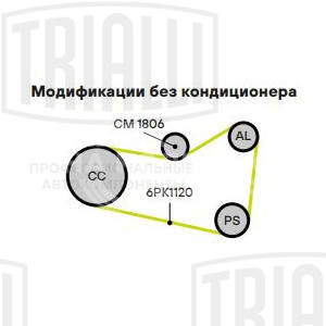 Ролик привод. ремня для автомобилей Skoda Octavia A5 (04-) 1.6i/1.8i/2.0i (с натяж. мех.) (CM 1806)
