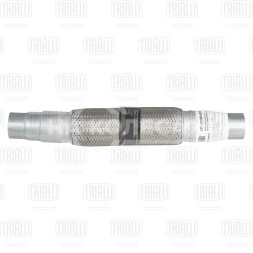 Переходник ступенчатый 50/55/60 L=450 с виброкомпенсатором 50х250 (нержавеющая алюминизированная сталь)