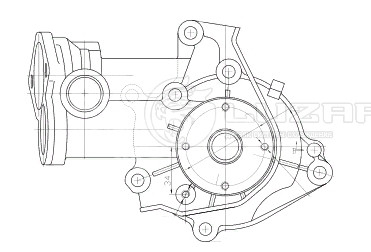 Насос водяной для автомобилей Hyundai H-1 Starex (97-)/Mitsubishi L200 (86-) 2.5D