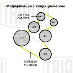 Ролик привод. ремня для автомобилей VW Golf IV (97-)/Passat B5 (96-)/Sharan (95-) 2.3i/2.8i/3.2i (с натяж. мех.) (CM 5339)