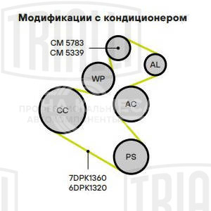 Ролик привод. ремня для автомобилей VW Golf IV (97-)/Passat B5 (96-)/Sharan (95-) 2.3i/2.8i/3.2i (с натяж. мех.) (CM 5339)