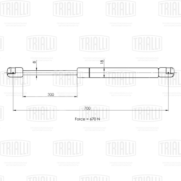 Амортизатор (упор) крышки багажника для автомобиля Citroen Berlingo (96-)