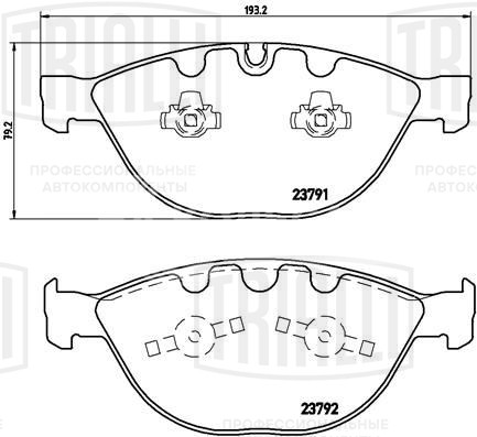 Колодки тормозные дисковые передние для автомобилей BMW 5 (E60) (03-) / 6 (E63) (03-) (в комплекте с датчиком)