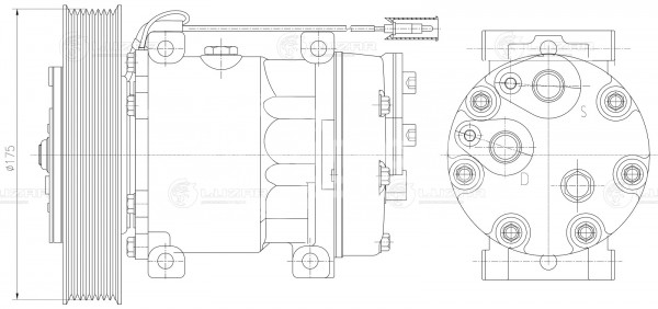 Компрессор кондиционера для автомобилей Volvo FH (06-)/Renault Trucks (C,K,T-series) (13-)