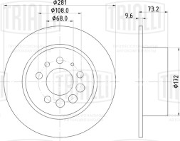 Диск тормозной задний для автомобилей Volvo 940/960 (90-) d=281