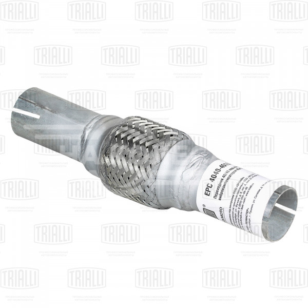 Переходник 40/40 L=250 под хомут с виброкомпенсатором 45х100 (нержавеющая алюминизированная сталь)