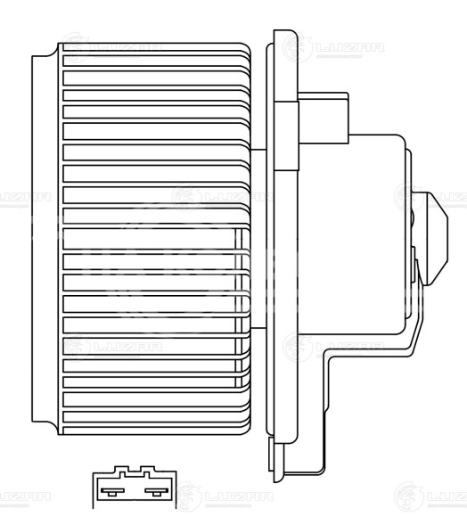 Электровентилятор отопителя для автомобилей Toyota Land Cruiser 100 (98-) (плоский разъем)