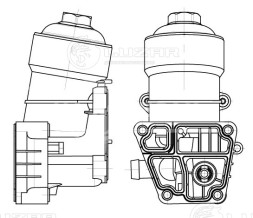 Корпус маслоохладителя для а/м VW Golf VI (08-)/Tiguan (08-) 1.6D/2.0D