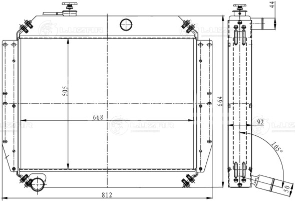 Радиатор охлаждения для автомобилей ЗИЛ 130 (алюминиевый)
