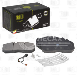 Колодки тормозные дисковые для автомобилей MAN (WVA № 29030) с монтажным комплектом (в комплекте с датчиком)