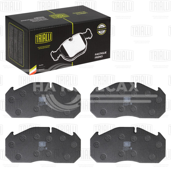 Колодки тормозные дисковые для автомобилей MAN (WVA № 29030) с монтажным комплектом (в комплекте с датчиком)