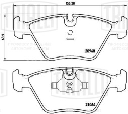 Колодки тормозные дисковые передние для автомобилей BMW 5 (E34) (88-)