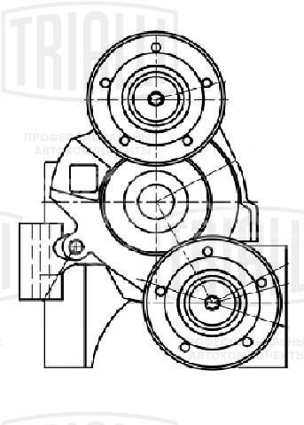 Ролик приводного ремня для автомобилей Ford Ranger (06-)/Transit (06-) 2.2d/3.2d с натяжным механизмом