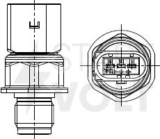 Датчик давления топлива для автомобилей VAG Transporter T5 (09-)/Amarok (10-) 2.0TDi