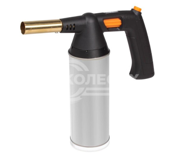 Горелка газовая на цанговый баллон, пьезоподжиг, анти-вспышка, ручка, 21,5*12,5*5,5 см