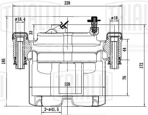 Суппорт тормозной для автомобилей Fiat Ducato (Sollers-RUS) (02-) (230; 244) передний правый d=44/48мм