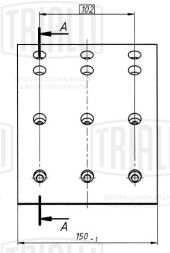 Накладка тормозной колодки для прицепов СЗАП (мост L1-8T), ремонтный комплект 8 шт. с заклепками R1
