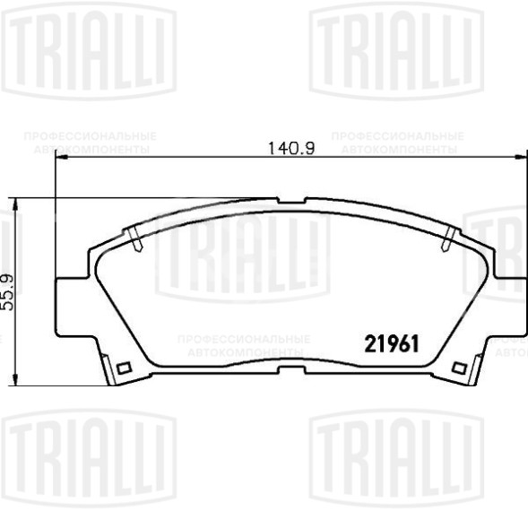 Колодки тормозные дисковые передние для автомобилей Toyota Avensis (97-) с дисковым тормозом на задней оси