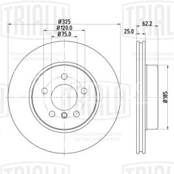 Диск тормозной передний для автомобилей BMW X3 (E83) (04-) d=325