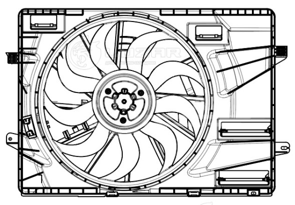 Электровентилятор охлаждения для автомобилей KIA K5 (20-)/Hyundai Sonata VIII (19-) 2.0i/2.5i (с кожухом)
