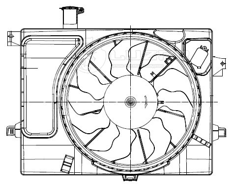 Электровентилятор охлаждения для автомобилей KIA CEED (12-)/Hyundai Elantra (MD) (11-) (с кожухом и резист.)