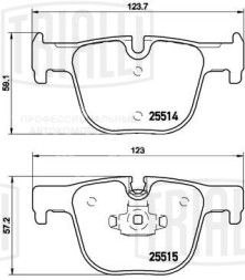 Колодки тормозные дисковые задние для автомобилей BMW 3 (F30) (11-) / 4 (F32) (13-) т/с Ate (в комплекте с датчиком)