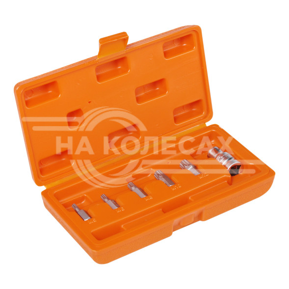 Набор бит вставок SPLINE 3/8&quot; 30мм с держателем бит 1/2&quot; DR 6 предметов в кейсе