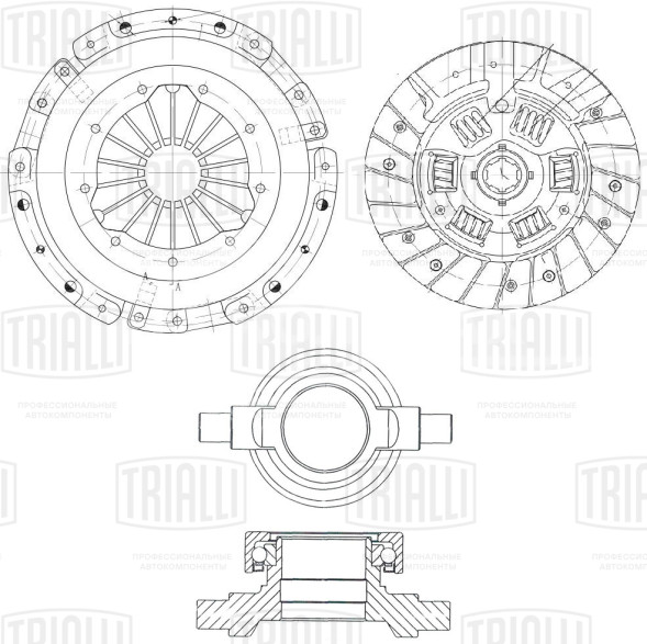 Комплект сцепления для трактора МТЗ 320 с дв. LDW 1603/B3 (с муфтой) (лепестковое)