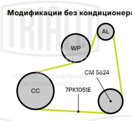 Ролик приводного ремня для автомобилей Лада X-Ray (15-) 1.6i [H4M] без кондиционера (опорный, взамен компрессора кондиционера)