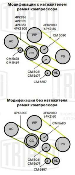 Ролик приводного ремня для автомобилей BMW  X5 E53 (99-)/X5 (E70) (06-)/X3 (04-) 2.0d/2.5d/3.0d [M57N] (натяжной ролик с кронштейном) генератора, ремень 6PK