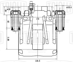 Суппорт тормозной для автомобилей Fiat Ducato (Sollers-RUS) (02-) (230; 244) задний правый d=46мм