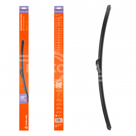 Щетка стеклоочистителя 700мм (28&quot;) бескаркасная, 1 адаптер (Hook 9x3, 9x4 mm - Крючок 9x3, 9x4 мм)