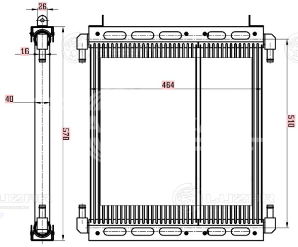 Радиатор масл. для экскаваторов-погрузчиков Terex TLB 815/820/825/860/970/980 с дв. 1104C-44T