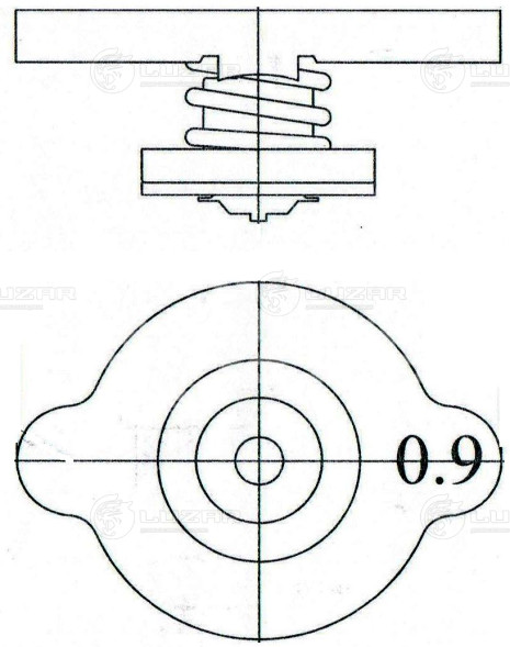 Крышка (пробка) радиатора для автомобилей Toyota/Honda/Mazda/Nissan 0.9 bar (большой клапан)