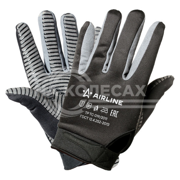 Перчатки полиэфир/замша &quot;Механик&quot; с противоскольз. покрытием ладони (XL), черн./сер., с подвесом