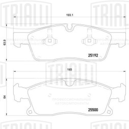 Колодки тормозные для автомобилей Mercedes ML (W166) (11-) дисковые передние 192x64