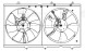 Электровентилятор охлаждения для автомобилей Mitsubishi Lancer IX (03-) 1.3i/1.6i (2 вент.) (с кожухом)